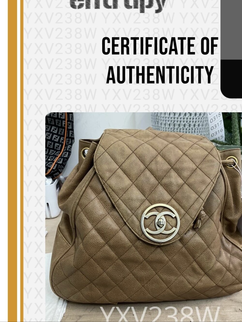 CHANEL Quilted Brown Leather Backpack with Gold CC Emblem - Picture 13 of 16